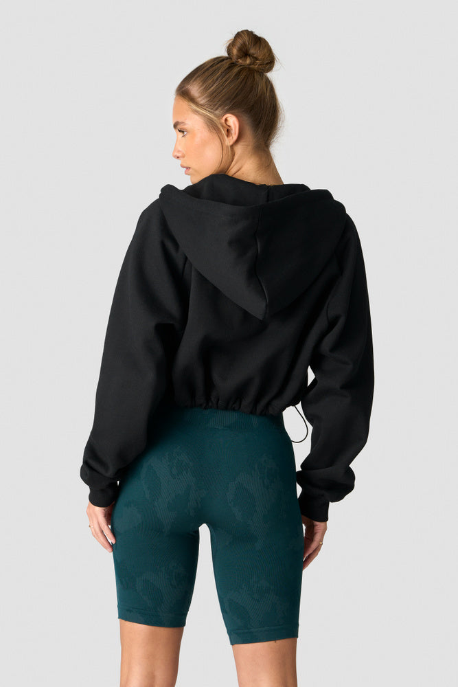ICIW Everyday Cropped Hoodie Zip Wmn Black