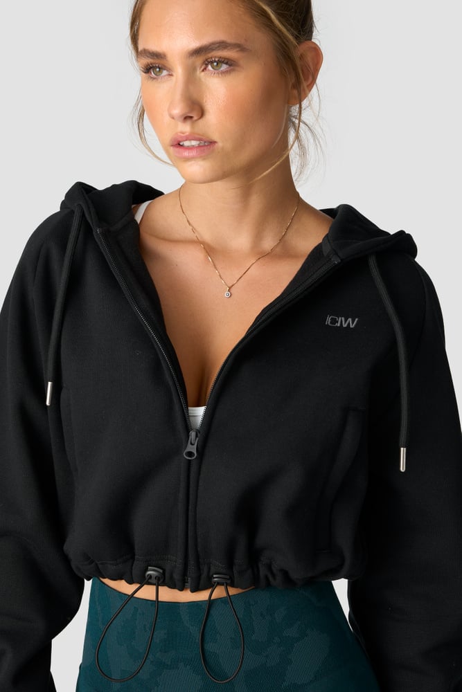 ICIW Everyday Cropped Hoodie Zip Wmn Black
