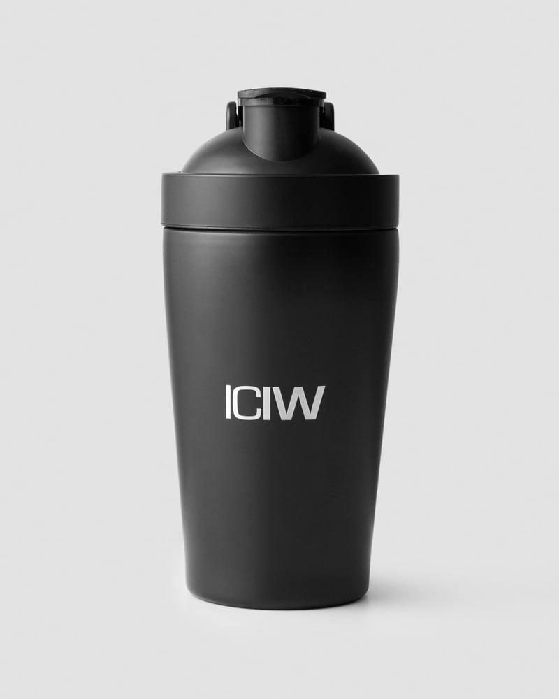 ICIW Shaker Bottle Stainless Steel 500ml Black