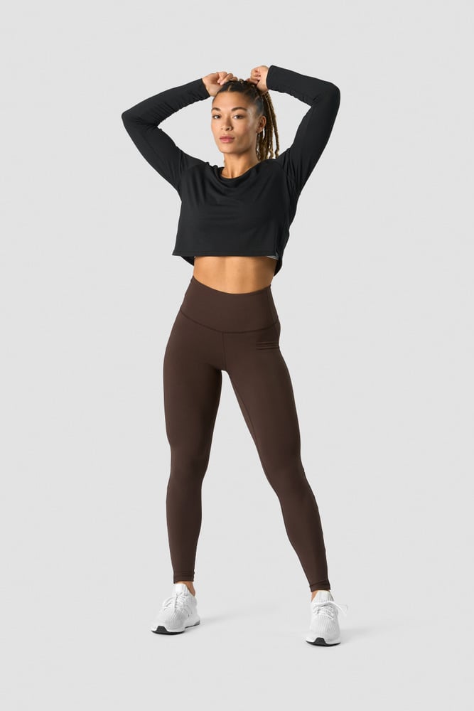 ICIW Stride Cropped Long Sleeve Wmn Black