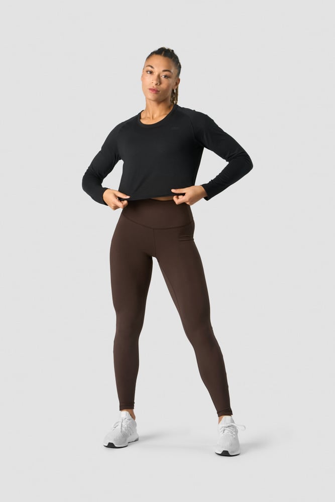 ICIW Stride Cropped Long Sleeve Wmn Black