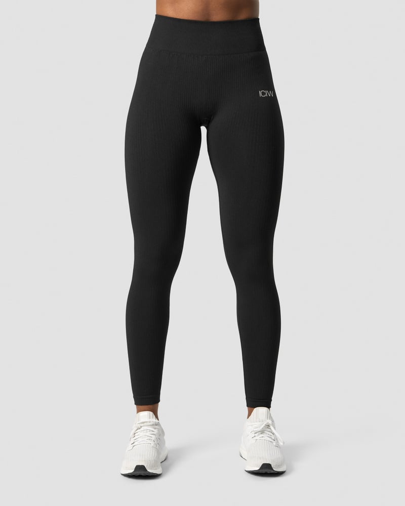 ICIW Ribbed Define Seamless Tights Black