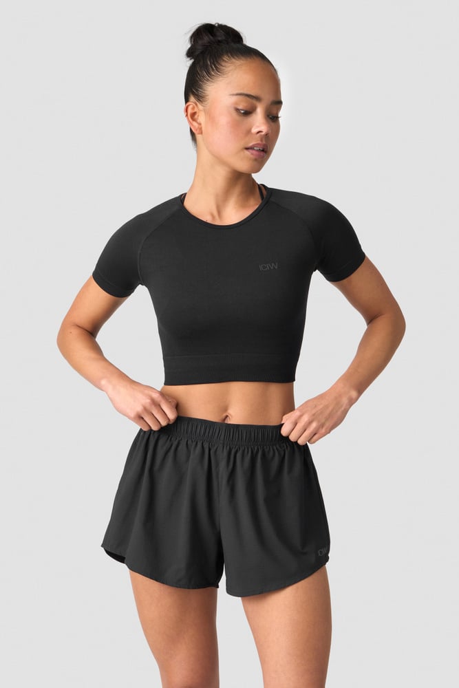 ICIW Define Seamless Cropped T-shirt Black/Black