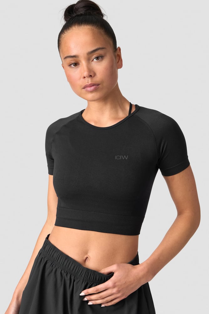 ICIW Define Seamless Cropped T-shirt Black/Black