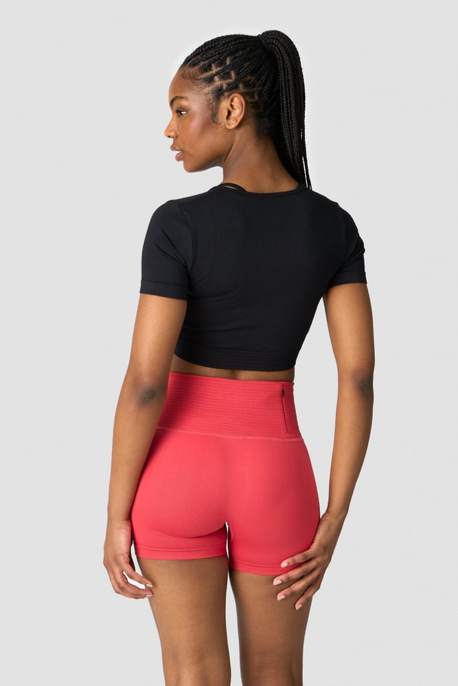 ICIW Ribbed Define Seamless Cropped T-shirt Black