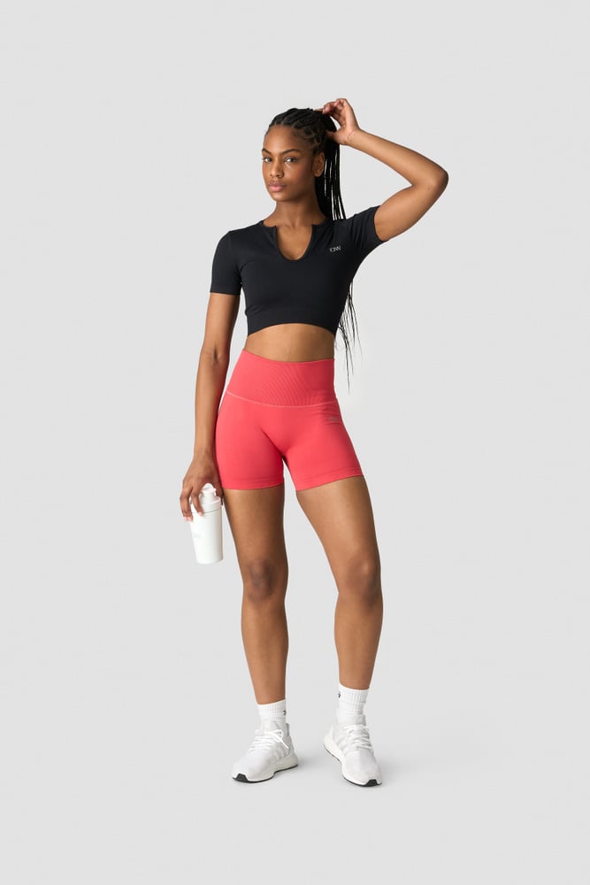 ICIW Ribbed Define Seamless Cropped T-shirt Black