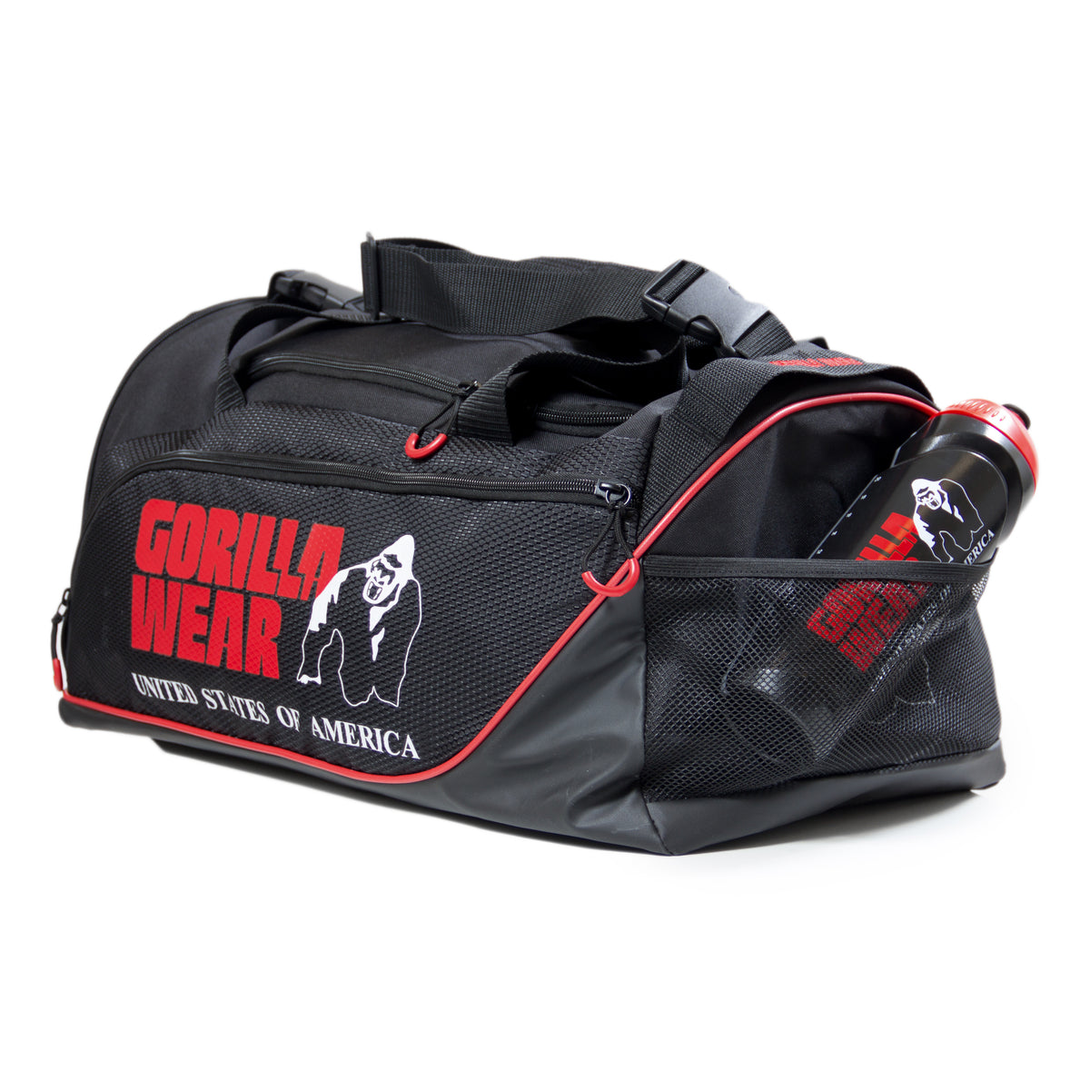 Gorilla Wear Jerome Gym Bag, black/red