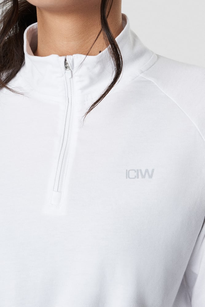 ICIW Define Cropped 1/4 Zip Adjustable White