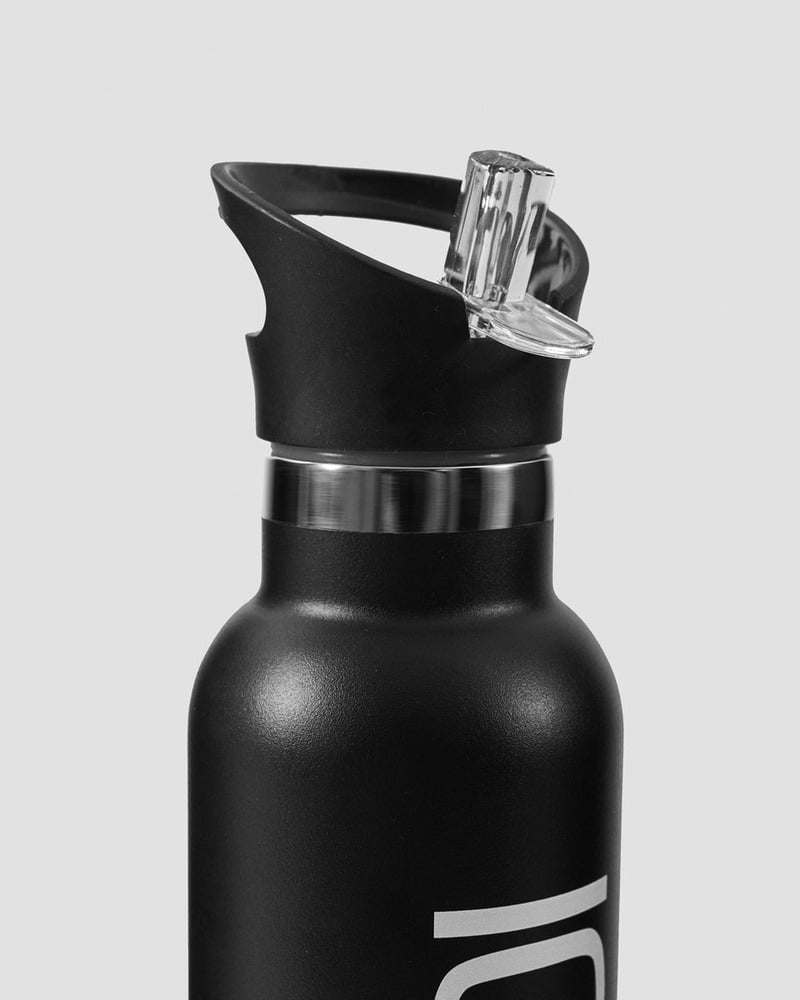 ICIW Stainless Steel Water Bottle Black w. White logo 600ml