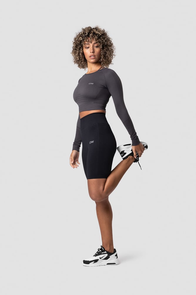 ICIW Define Seamless LS Crop Top Graphite Wmn