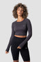 ICIW Define Seamless LS Crop Top Graphite Wmn