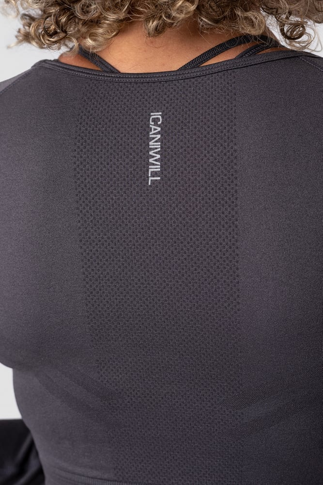 ICIW Define Seamless LS Crop Top Graphite Wmn