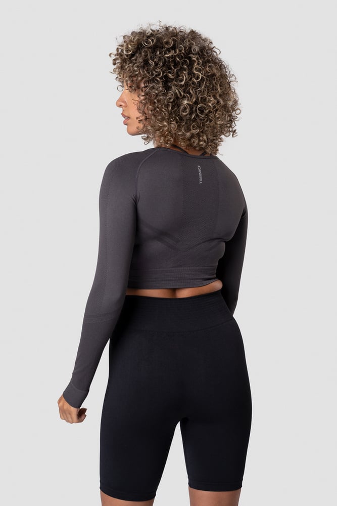 ICIW Define Seamless LS Crop Top Graphite Wmn