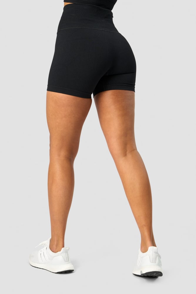 ICIW Ribbed Define Seamless Pocket Shorts Black