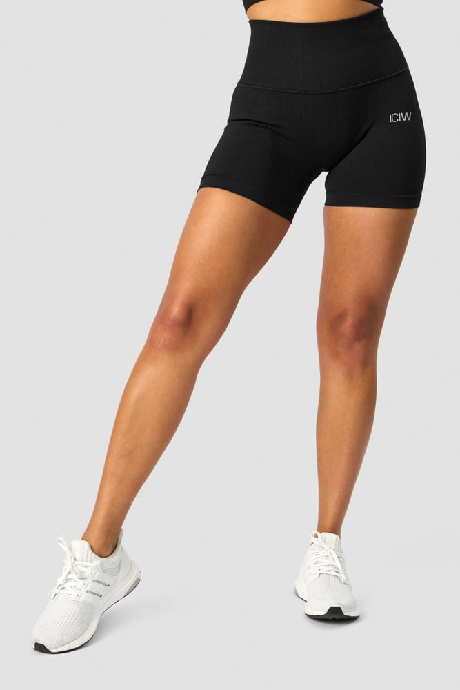 ICIW Ribbed Define Seamless Pocket Shorts Black