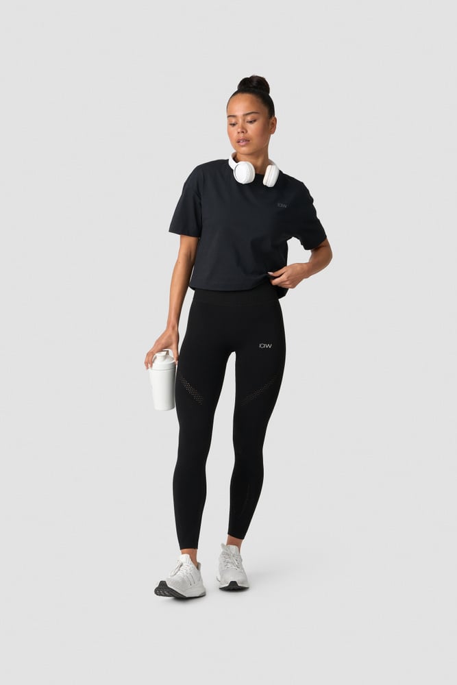 ICIW Everyday Cotton Cropped T-shirt Black
