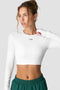 ICIW Contrast Cropped Long Sleeve White