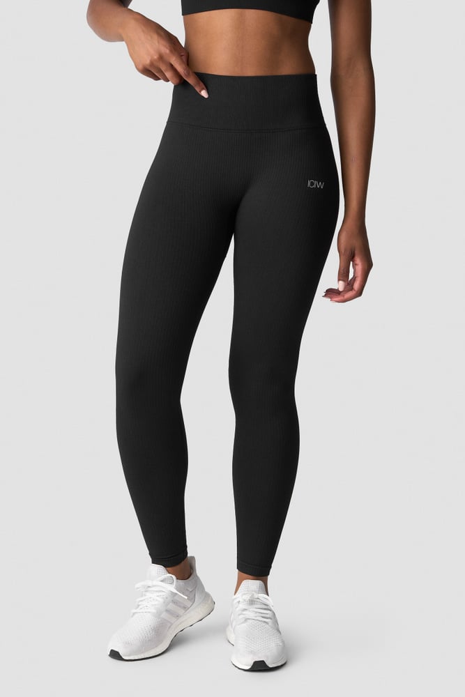 ICIW Ribbed Define Seamless V-shape Tights Black