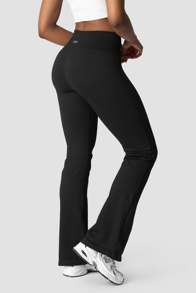 ICIW Ribbed Define Seamless Flared Tights Black