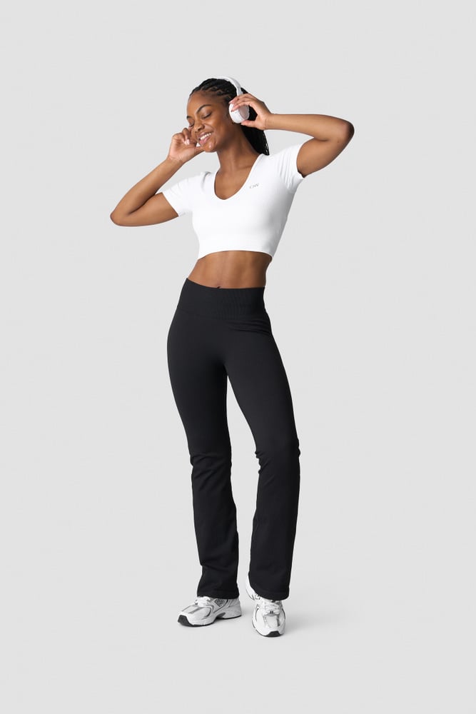 ICIW Ribbed Define Seamless Flared Tights Black