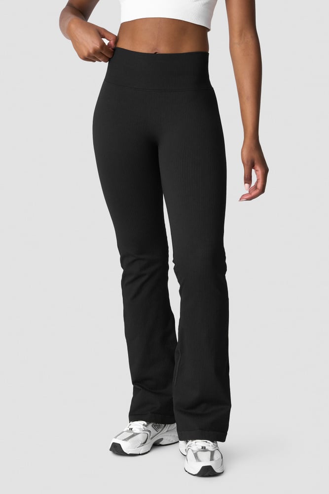 ICIW Ribbed Define Seamless Flared Tights Black