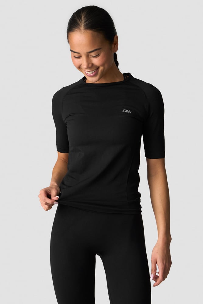 ICIW Define Seamless Mid Sleeve T-shirt Black