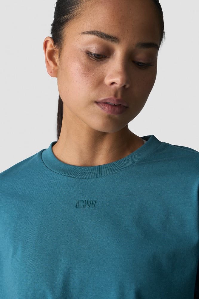 ICIW Everyday Relaxed Cropped Long Sleeve Light Faded Teal