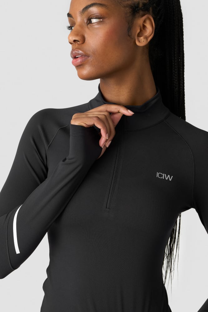 ICIW Everyday Long Sleeve 1/4 Stripe Zipper Black
