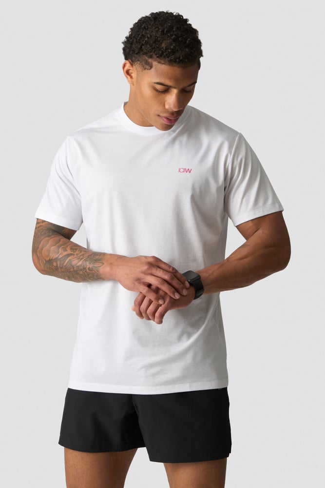 ICIW Essential Dri-Release Printed T-Shirt White