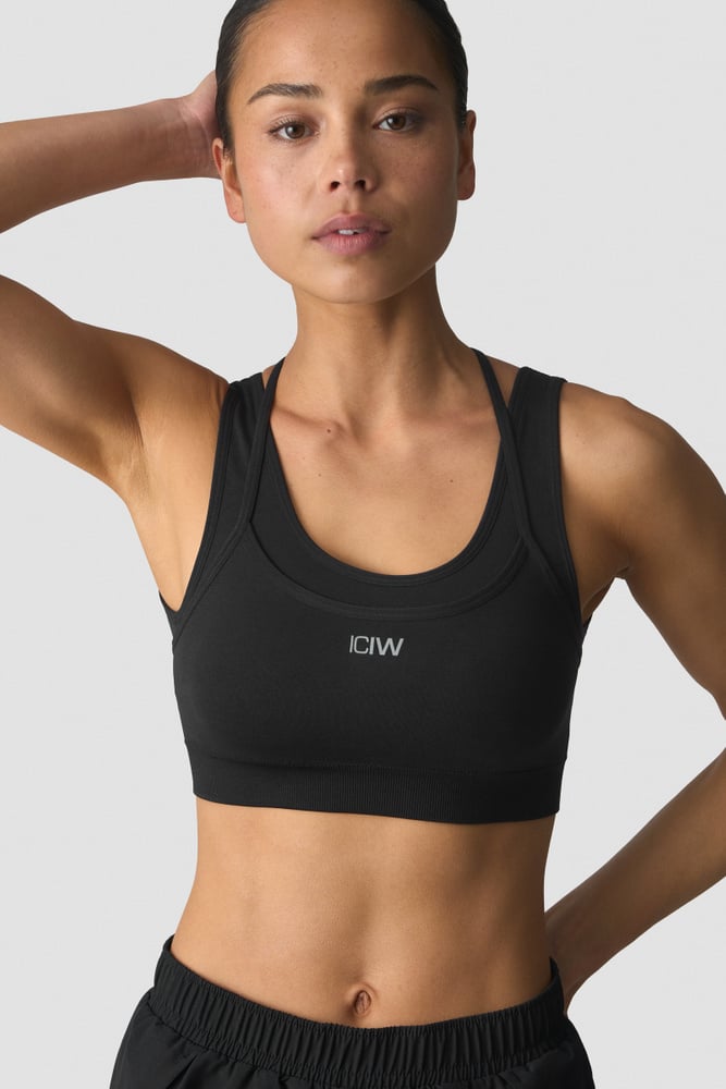 ICIW Mirage Seamless Double Layer Sports Bra Black