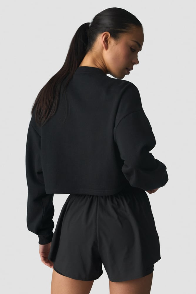 ICIW Everyday Unbrushed Cropped Crewneck Black