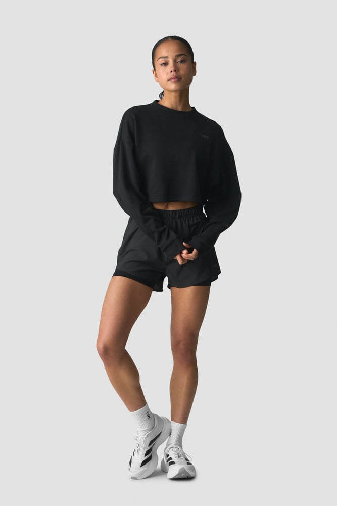 ICIW Everyday Unbrushed Cropped Crewneck Black
