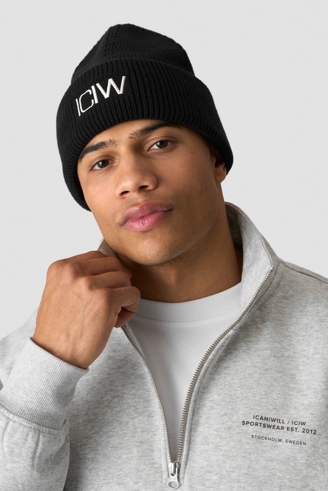 ICIW Ribbed Beanie Black