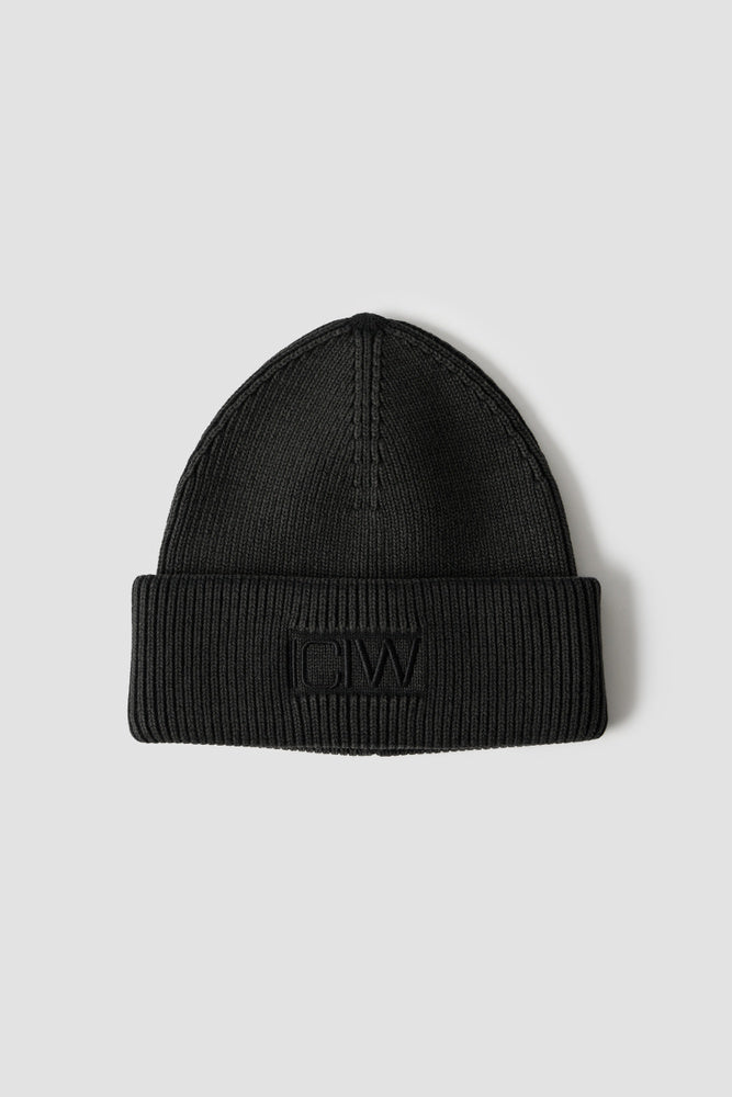 ICIW Ribbed Vintage Washed Beanie Black