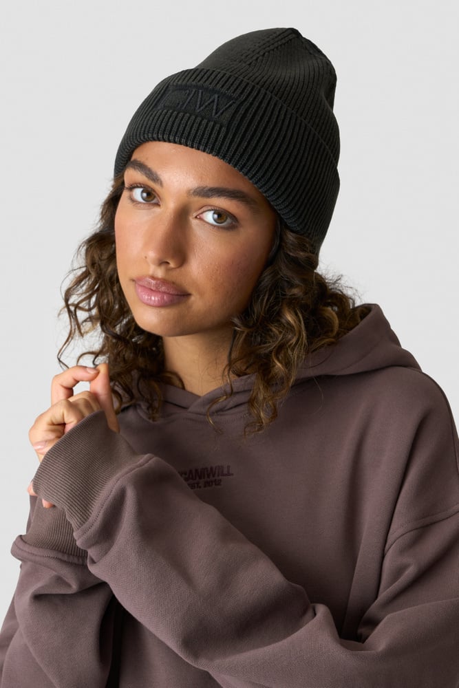 ICIW Ribbed Vintage Washed Beanie Black