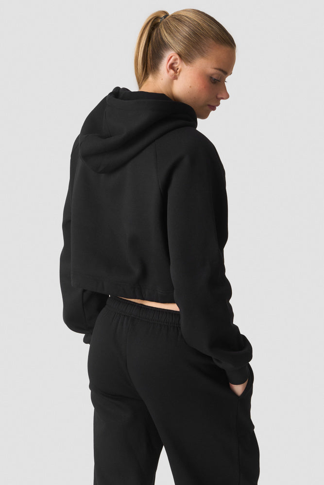 ICIW Everyday Cropped Zipper Hoodie Black