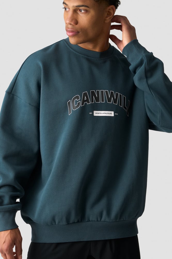 ICIW Everyday Relaxed Crewneck Print Dark Dusty Teal