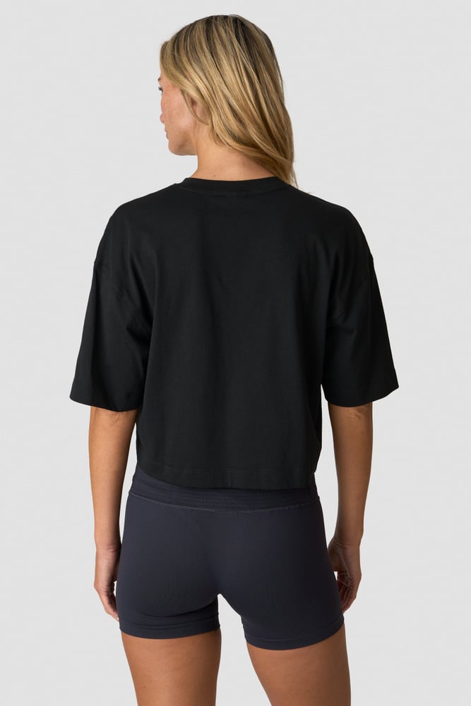 ICIW Everyday Cropped Cotton Tee W Black