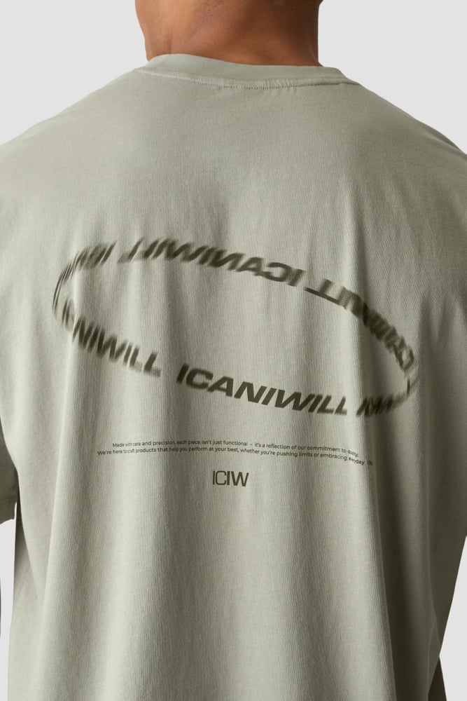 ICIW Stonewashed T-Shirt Print M Light Khaki Green