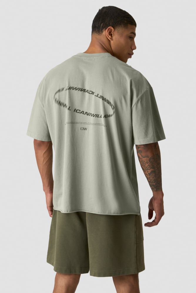 ICIW Stonewashed T-Shirt Print M Light Khaki Green