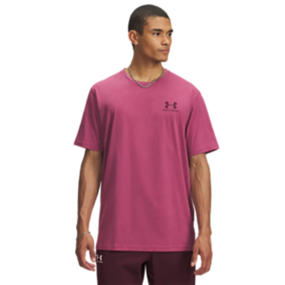 Under Armour UA M SPORTSTYLE LC SS Fuchsia Dusk