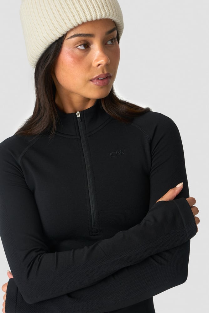 ICIW Define Wool 1/2 Zip Black