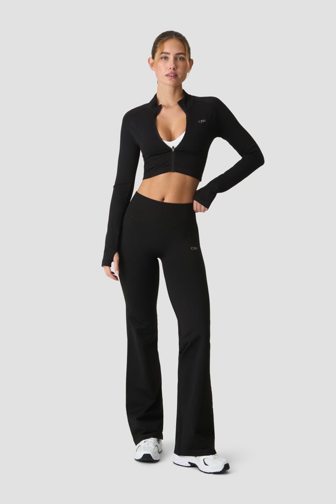 ICIW Define Seamless Cropped Zip Jacket Black