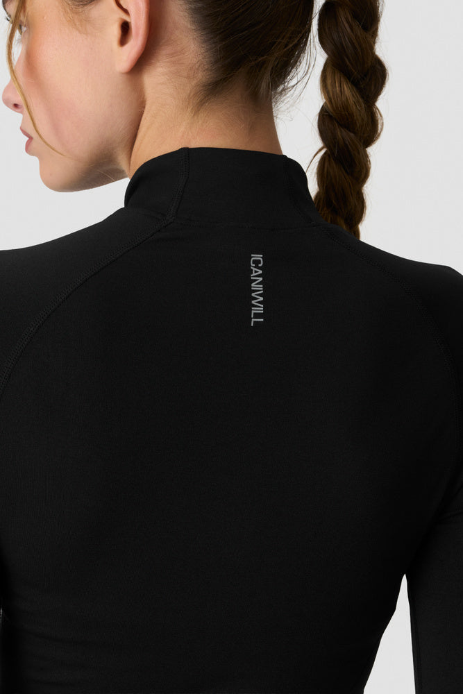 ICIW Define Seamless Invisible 1/2 Zip LS Black