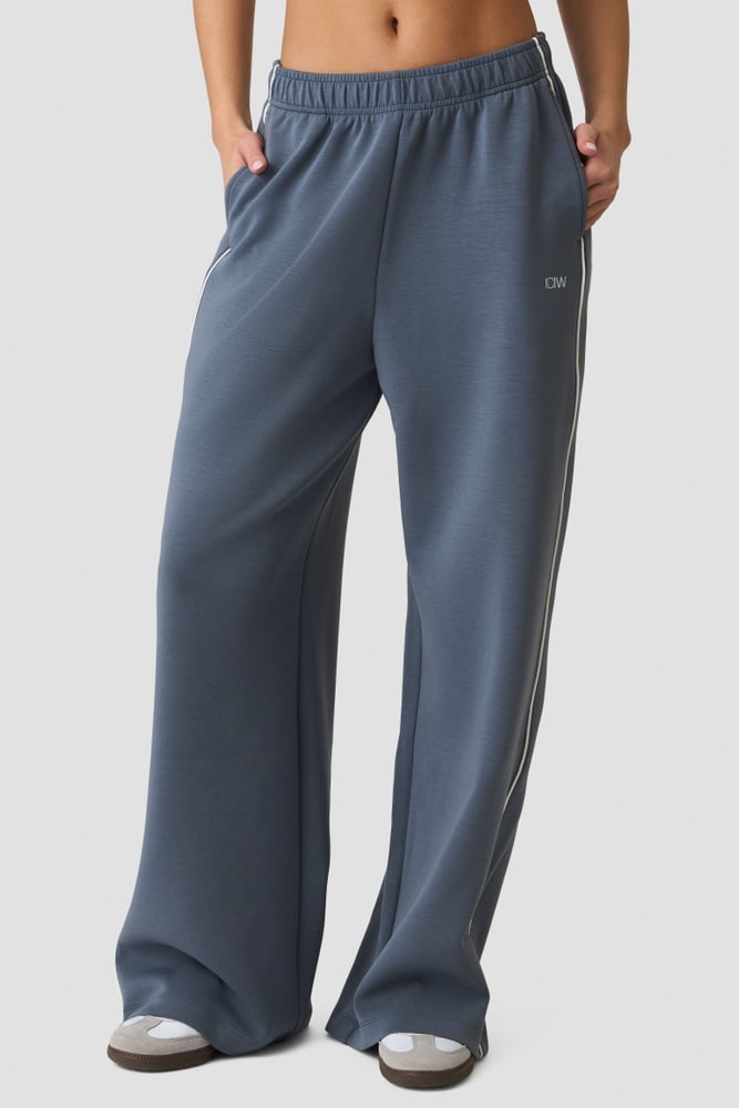 ICIW Contrast Straight Leg Pants Misty Blue