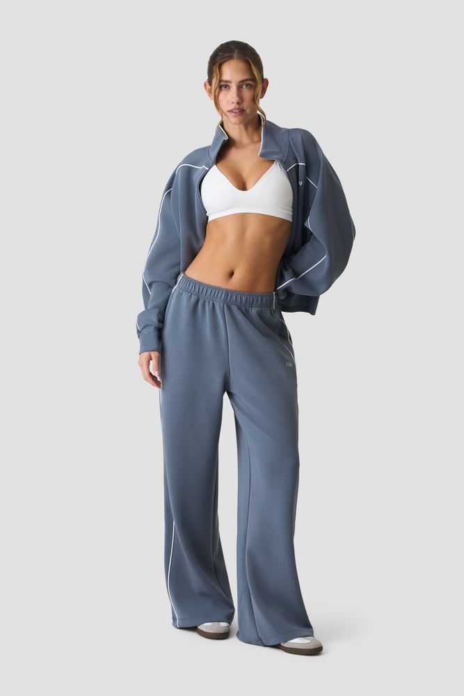 ICIW Contrast Zip Jacket Misty Blue