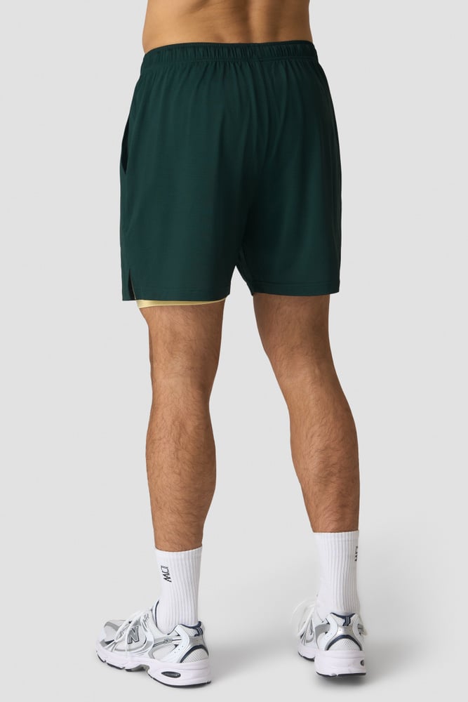ICIW Stride 2-in-1 Shorts  Green/Yellow