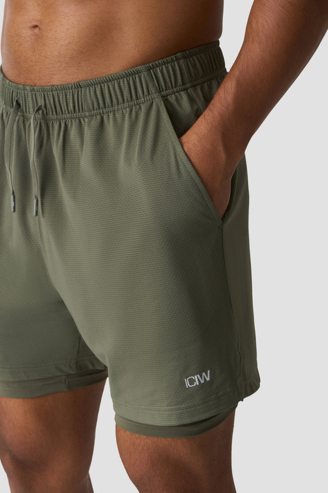 ICIW Stride 2-In-1 Shorts Warm Green