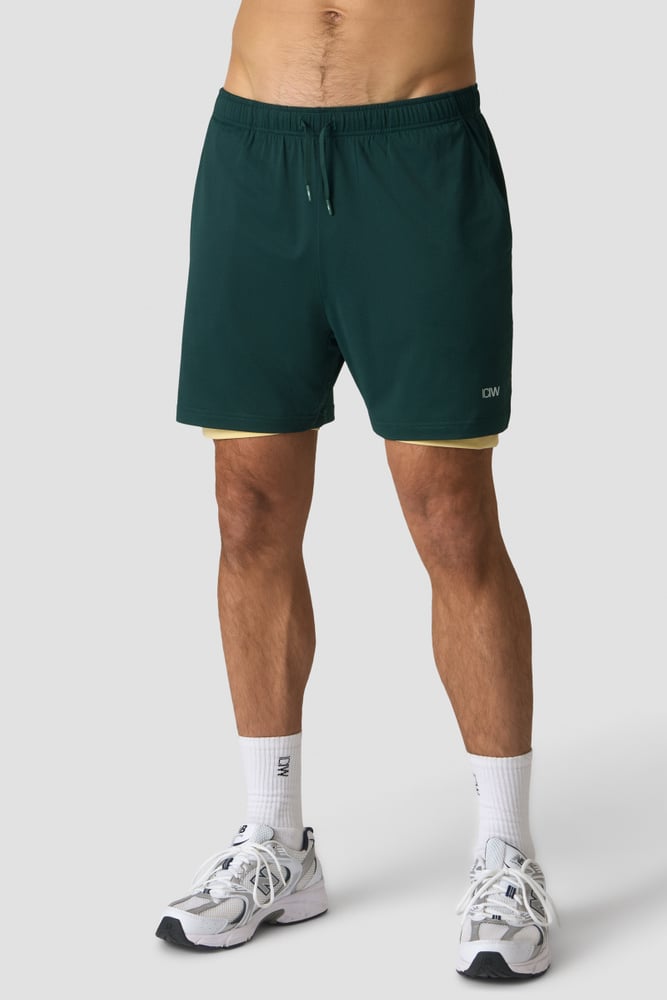 ICIW Stride 2-in-1 Shorts  Green/Yellow