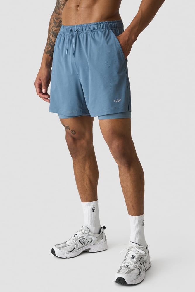 ICIW Stride 2-in-1 Shorts Washed blue